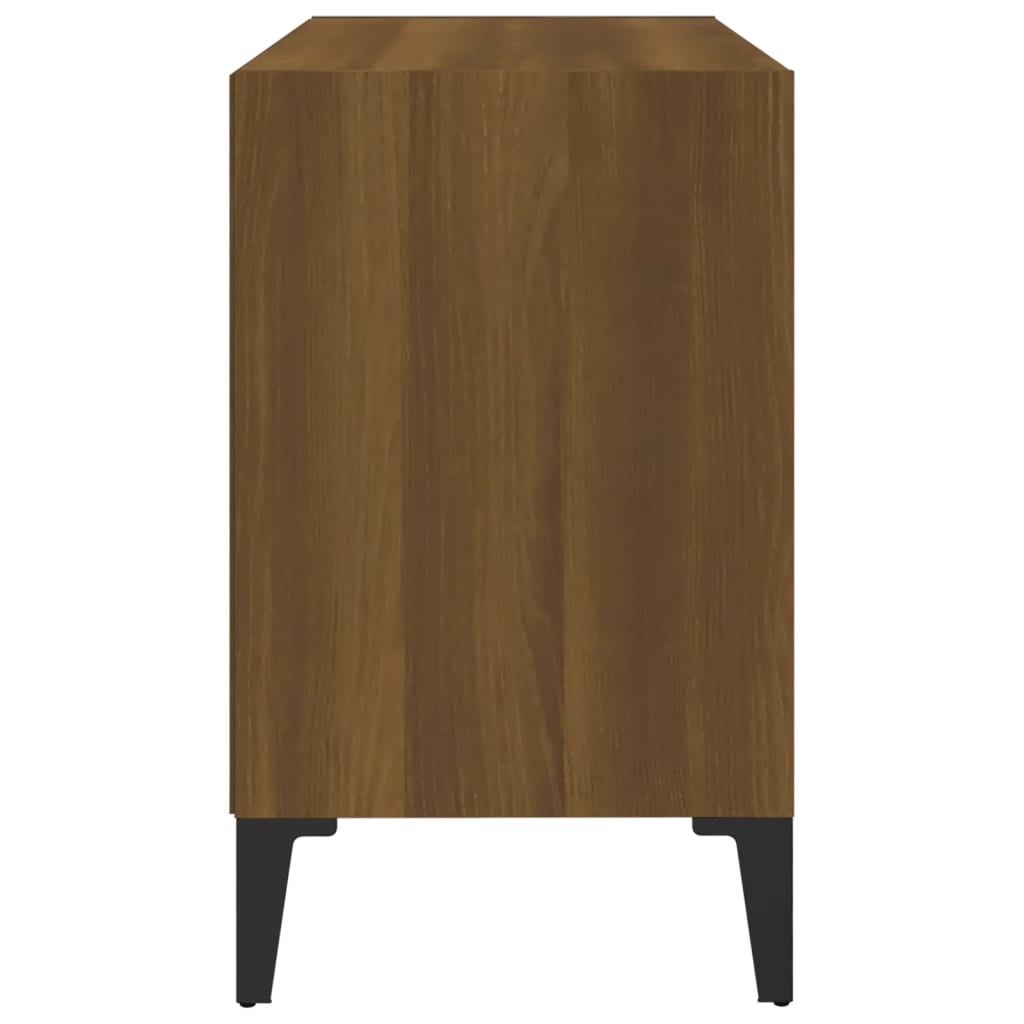 Tv-meubel met metalen poten 69,5x30x50 cm bruineikenkleurig