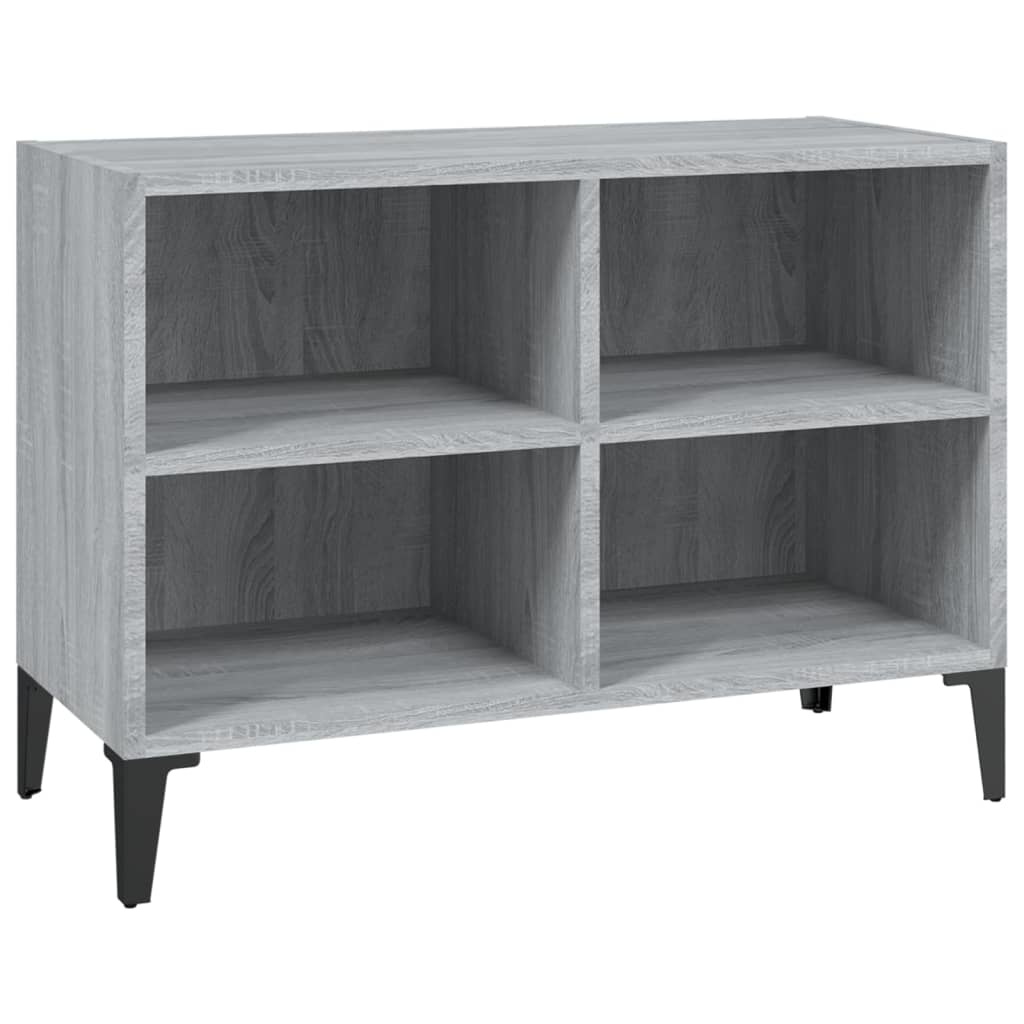 Tv-meubel met metalen poten 69,5x30x50 cm grijs sonoma eiken