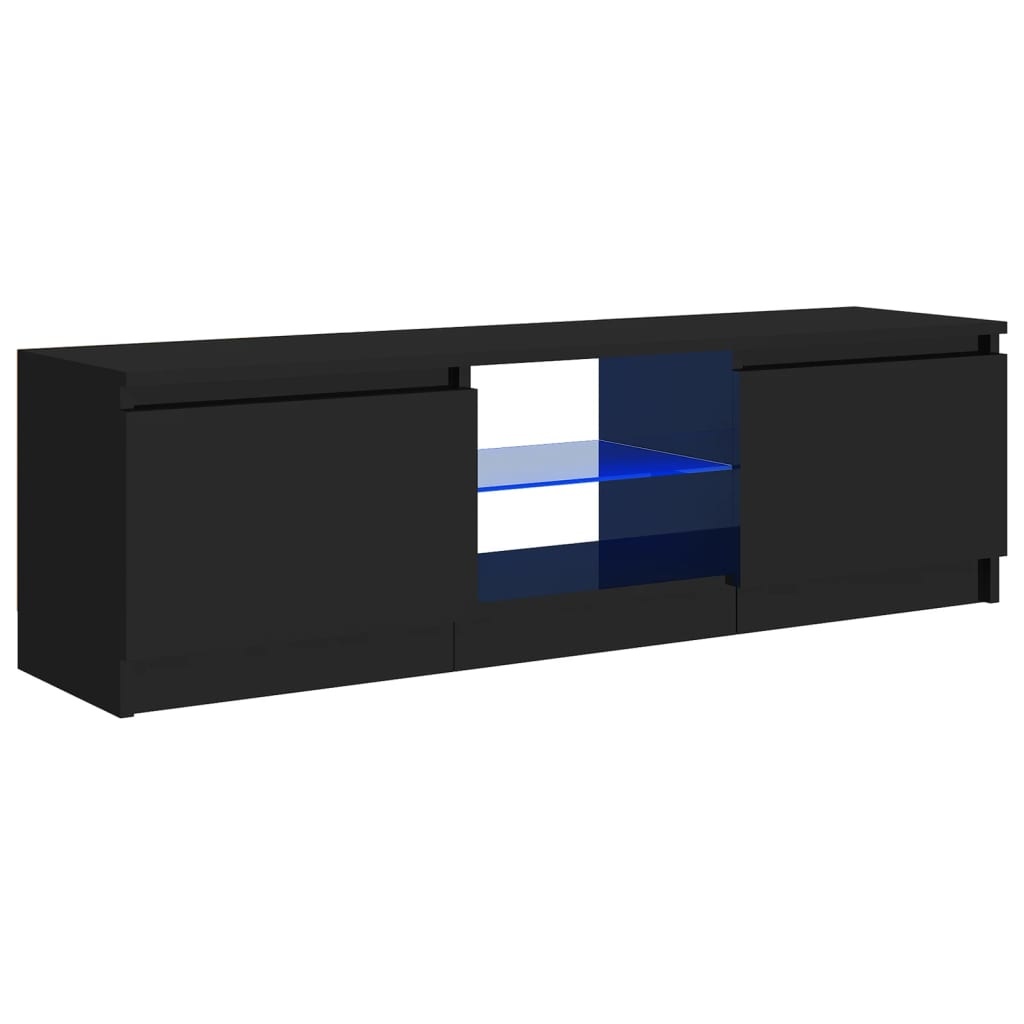 Tv-meubel met LED-verlichting 120x30x35,5 cm hoogglans zwart