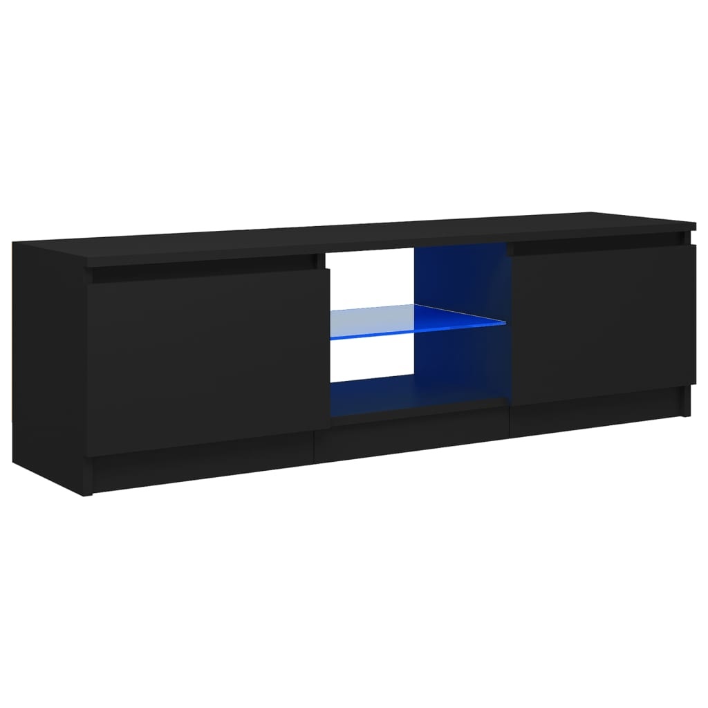Tv-meubel met LED-verlichting 120x30x35,5 cm zwart