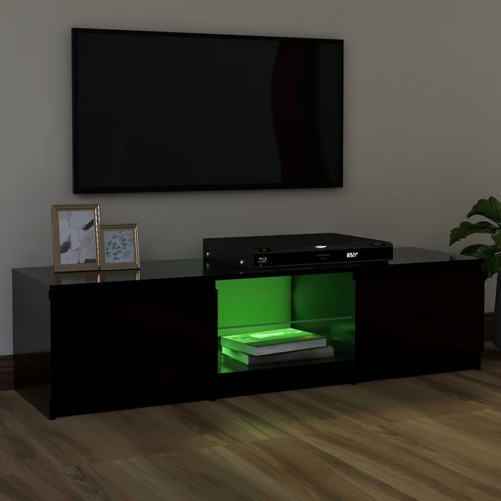 Tv-meubel met LED-verlichting 120x30x35,5 cm zwart