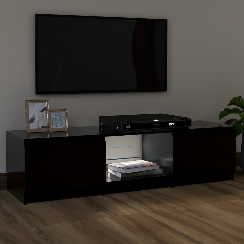 Tv-meubel met LED-verlichting 120x30x35,5 cm zwart