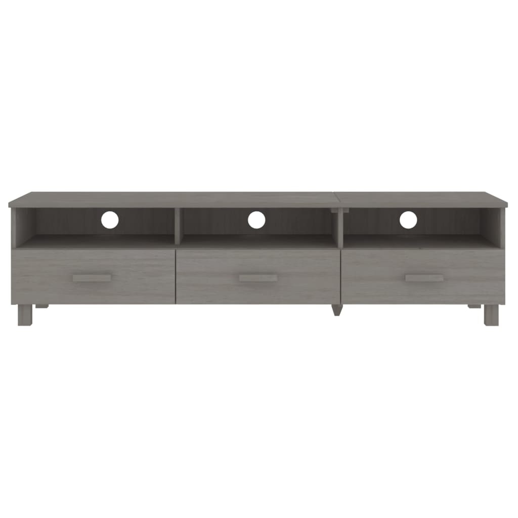 Tv-meubel HAMAR 158x40x40 cm massief grenenhout lichtgrijs
