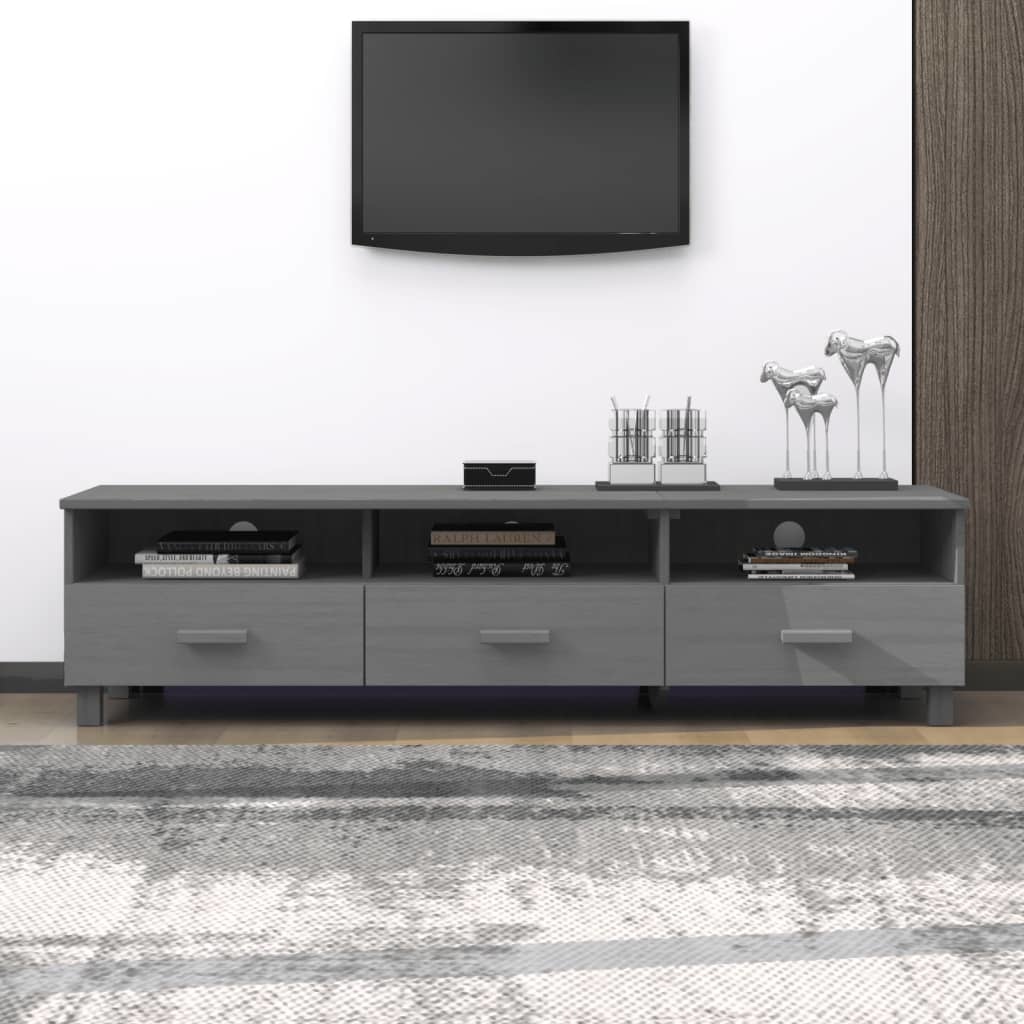 Tv-meubel HAMAR 158x40x40 cm massief grenenhout donkergrijs