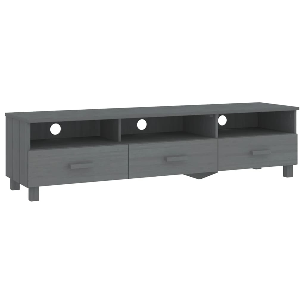 Tv-meubel HAMAR 158x40x40 cm massief grenenhout donkergrijs