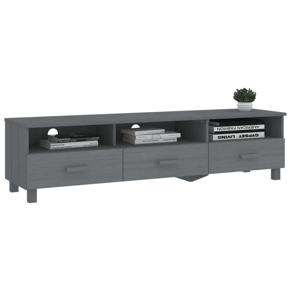 Tv-meubel HAMAR 158x40x40 cm massief grenenhout donkergrijs