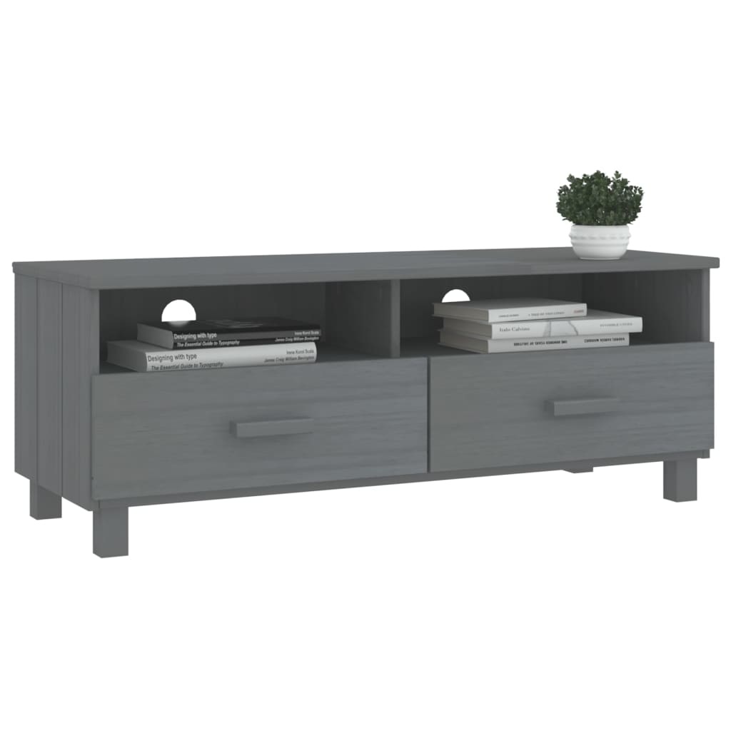 Tv-meubel HAMAR 106x40x40 cm massief grenenhout donkergrijs