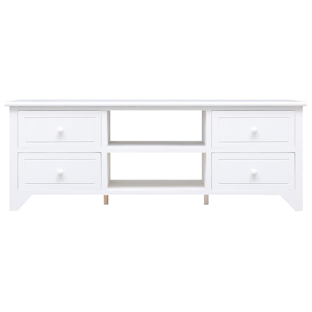 Tv-meubel 108x30x40 cm massief paulowniahout wit