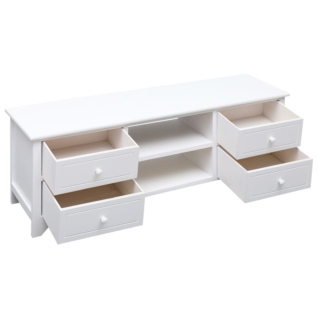 Tv-meubel 108x30x40 cm massief paulowniahout wit