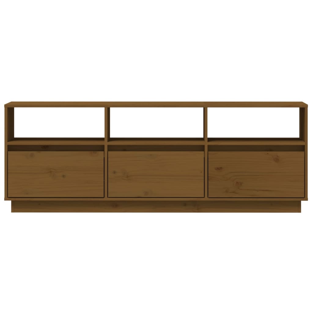 Tv-meubel 140x37x50 cm massief grenenhout honingbruin