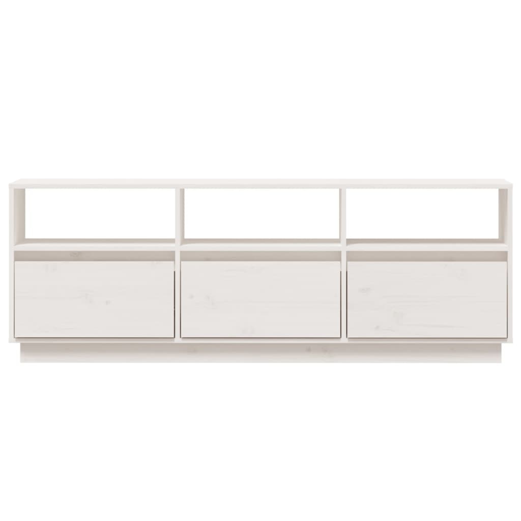 Tv-meubel 140x37x50 cm massief grenenhout wit