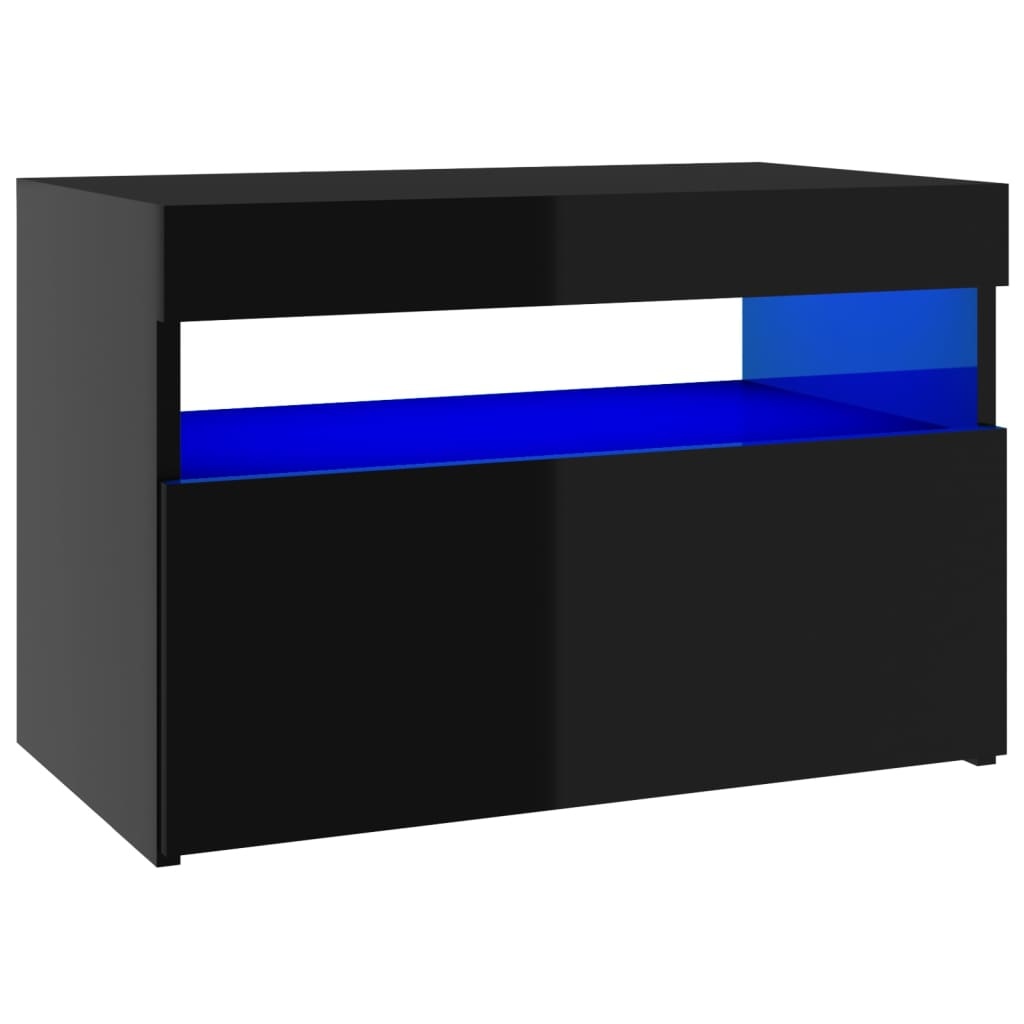 Tv-meubel met LED-verlichting 60x35x40 cm hoogglans zwart