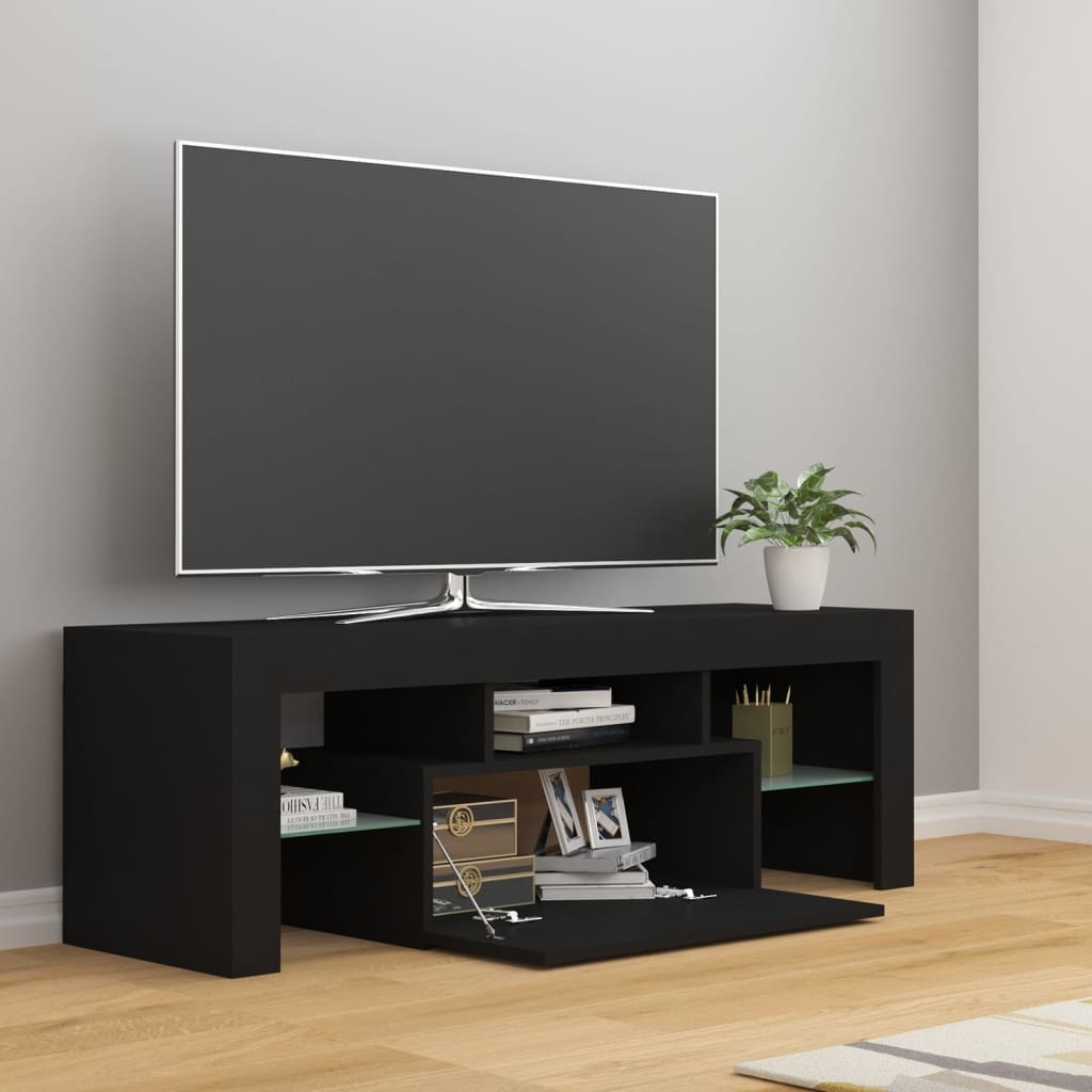 Tv-meubel met LED-verlichting 120x35x40 cm zwart