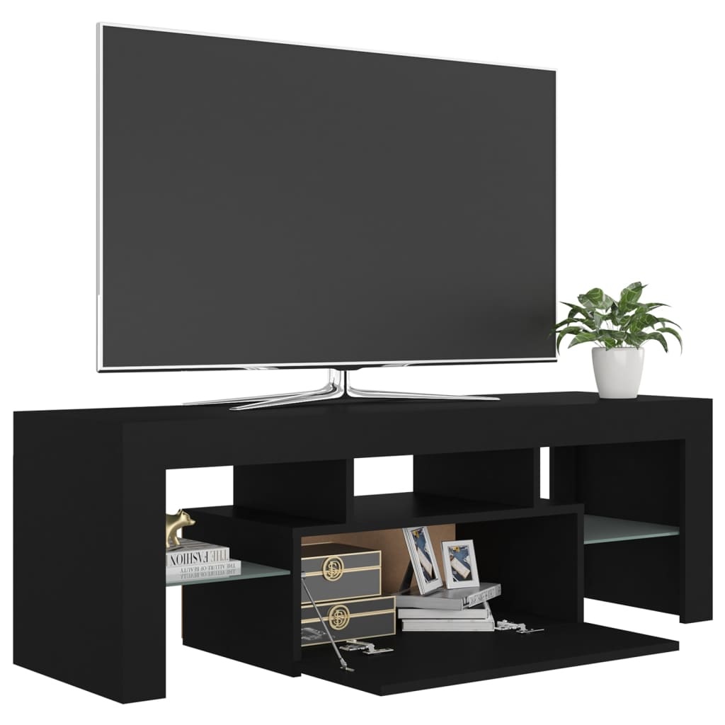 Tv-meubel met LED-verlichting 120x35x40 cm zwart