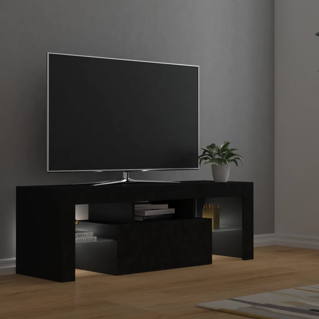 Tv-meubel met LED-verlichting 120x35x40 cm zwart