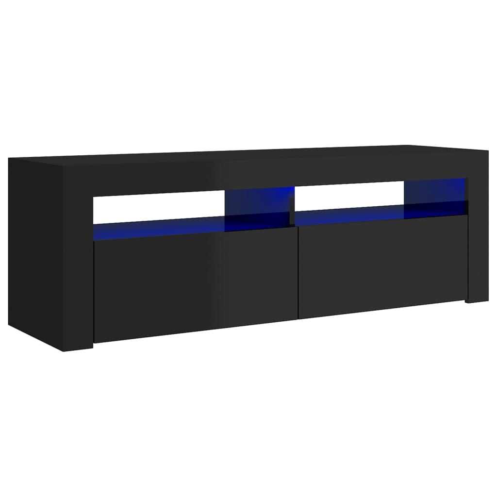 Tv-meubel met LED-verlichting 120x35x40 cm hoogglans zwart
