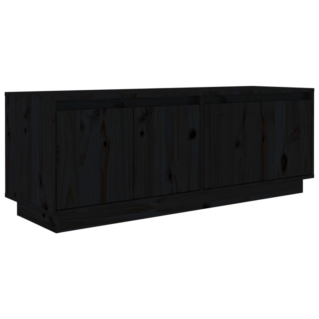 Tv-meubel 110x34x40 cm massief grenenhout zwart