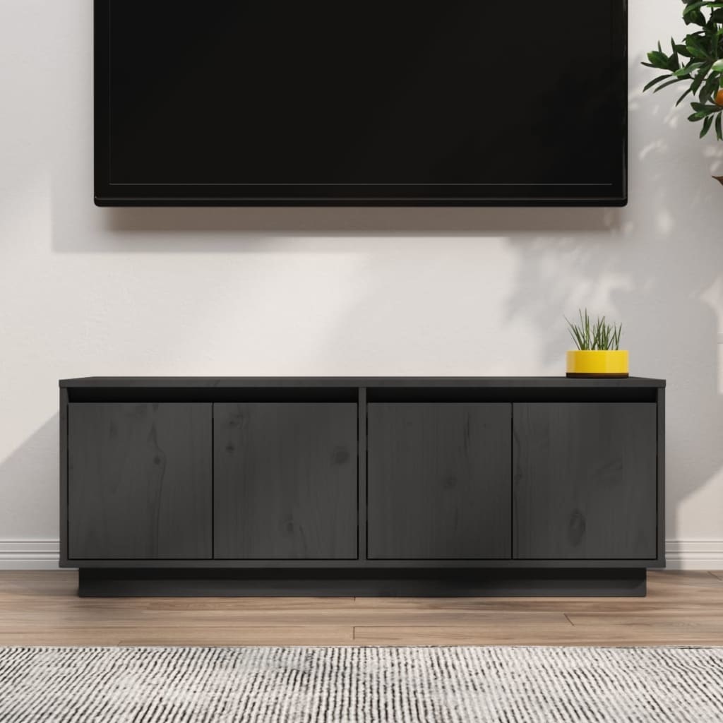 Tv-meubel 110x34x40 cm massief grenenhout grijs