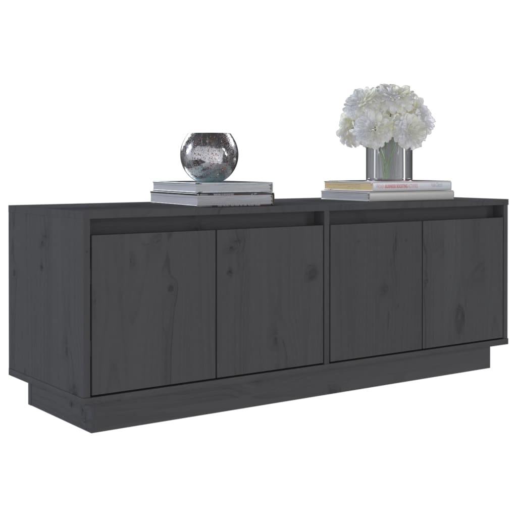 Tv-meubel 110x34x40 cm massief grenenhout grijs