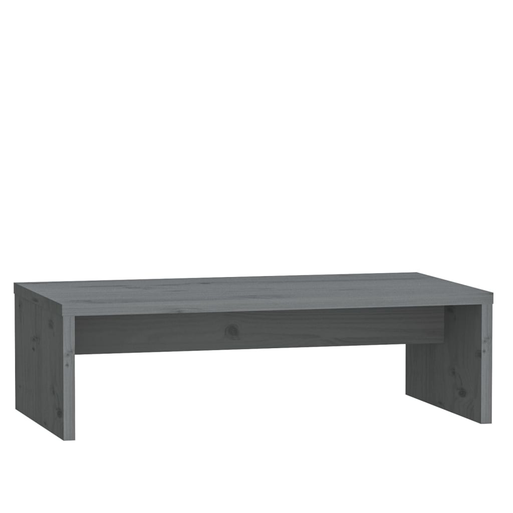 Monitorstandaard 50x27x15 cm massief grenenhout grijs