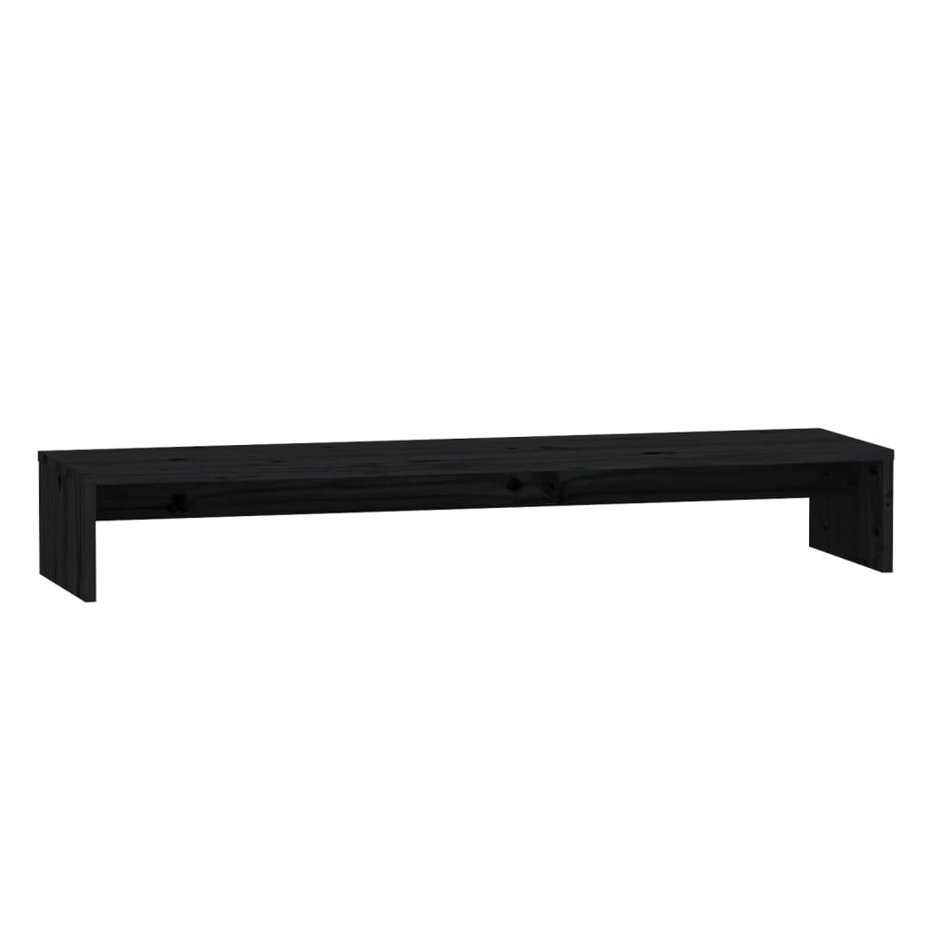 Monitorstandaard 100x27x15 cm massief grenenhout zwart