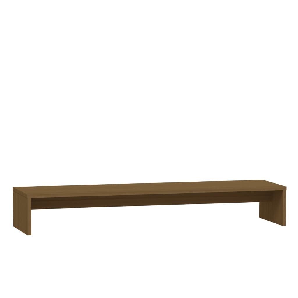 Monitorstandaard 100x27x15 cm massief grenenhout honingbruin