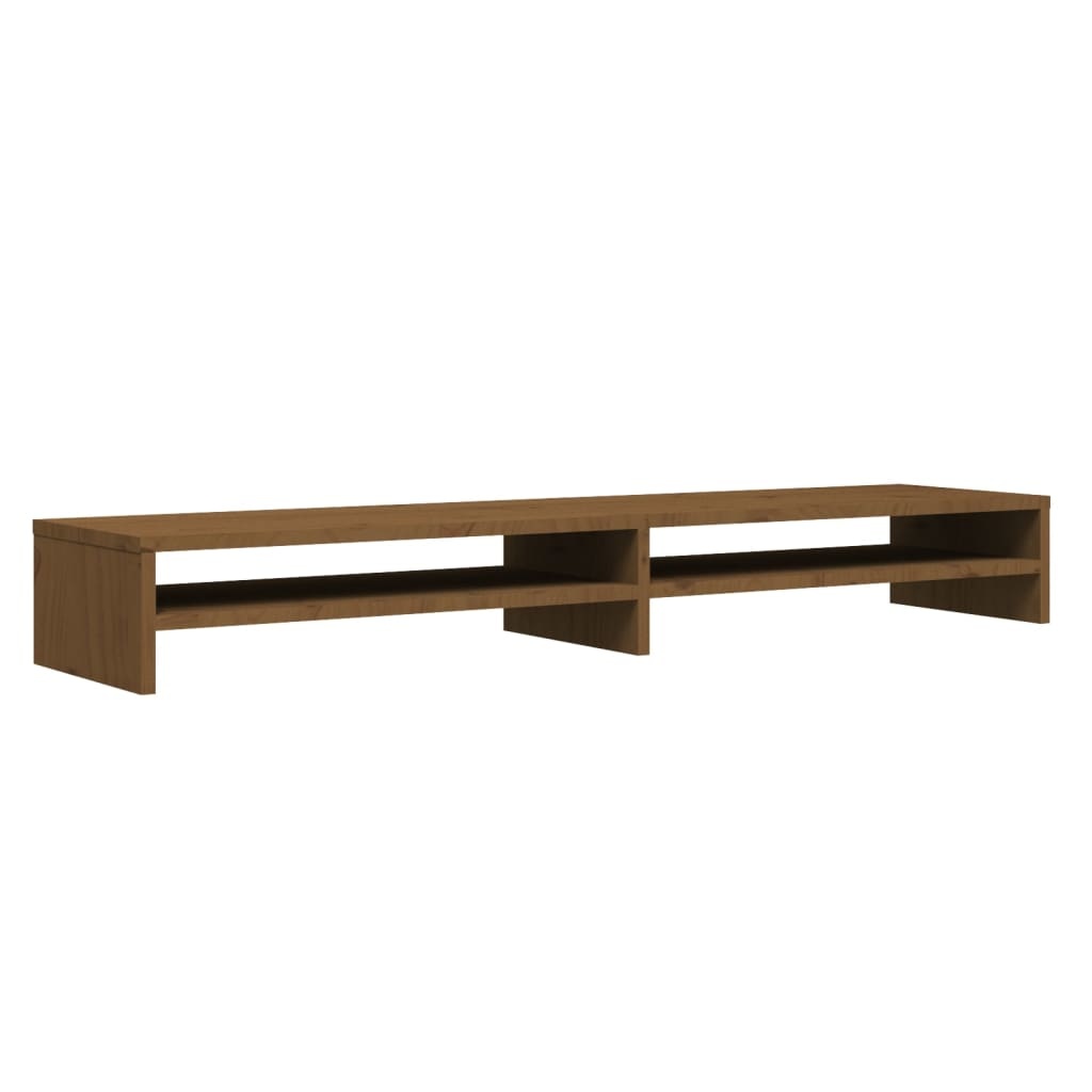 Monitorstandaard 100x24x13 cm massief grenenhout honingbruin