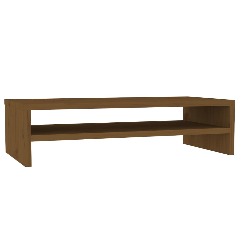 Monitorstandaard 50x24x13 cm massief grenenhout honingbruin