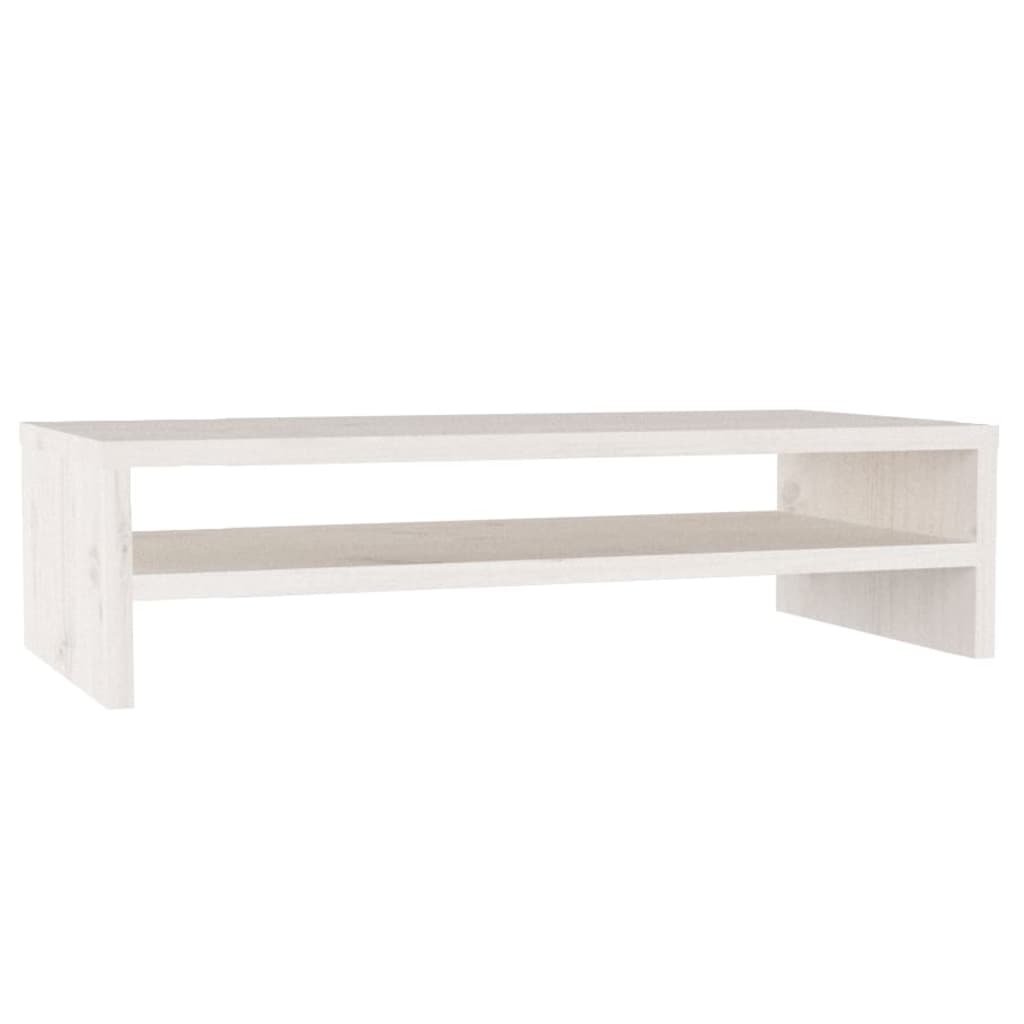 Monitorstandaard 50x24x13 cm massief grenenhout wit