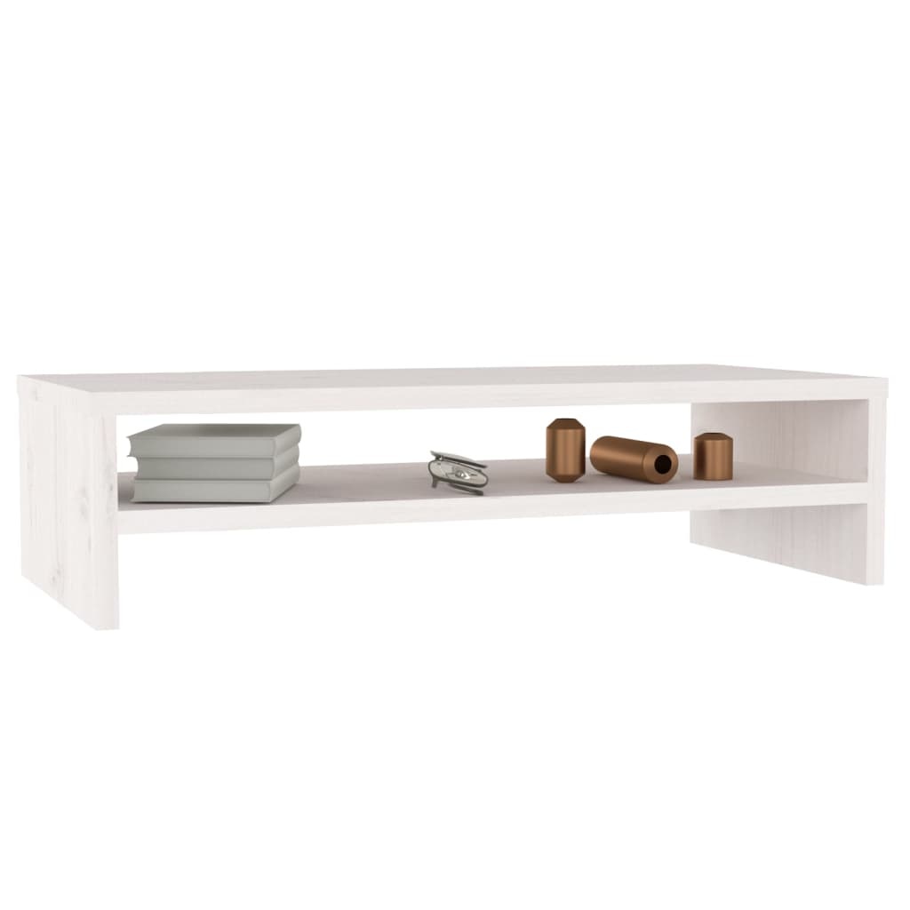 Monitorstandaard 50x24x13 cm massief grenenhout wit