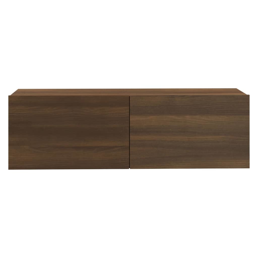 Tv-wandmeubel 100x30x30 cm bewerkt hout bruineikenkleurig
