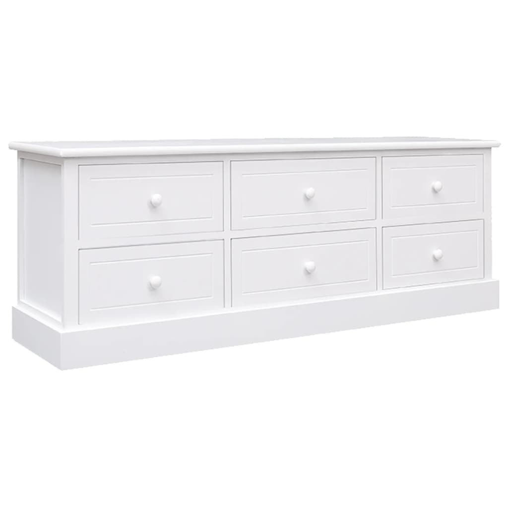 Tv-meubel 108x30x40 cm massief paulowniahout wit