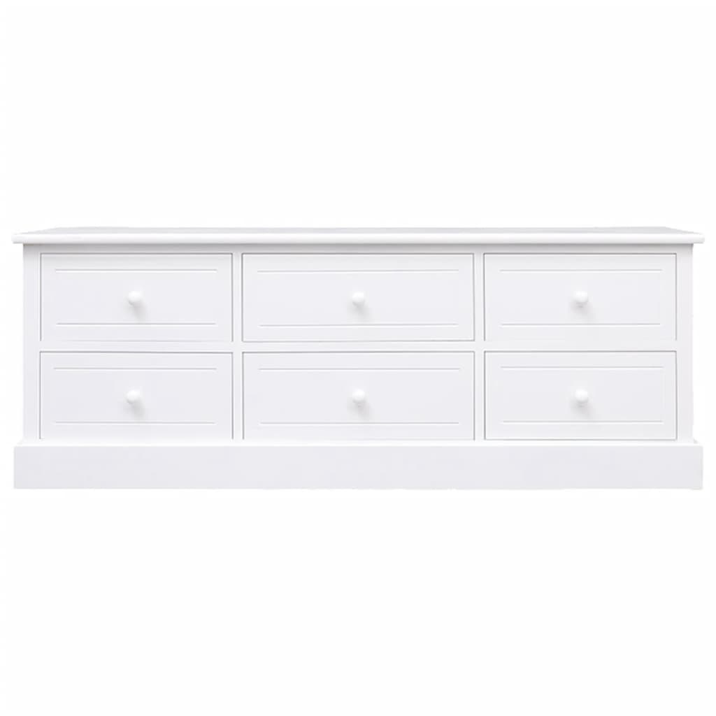 Tv-meubel 108x30x40 cm massief paulowniahout wit