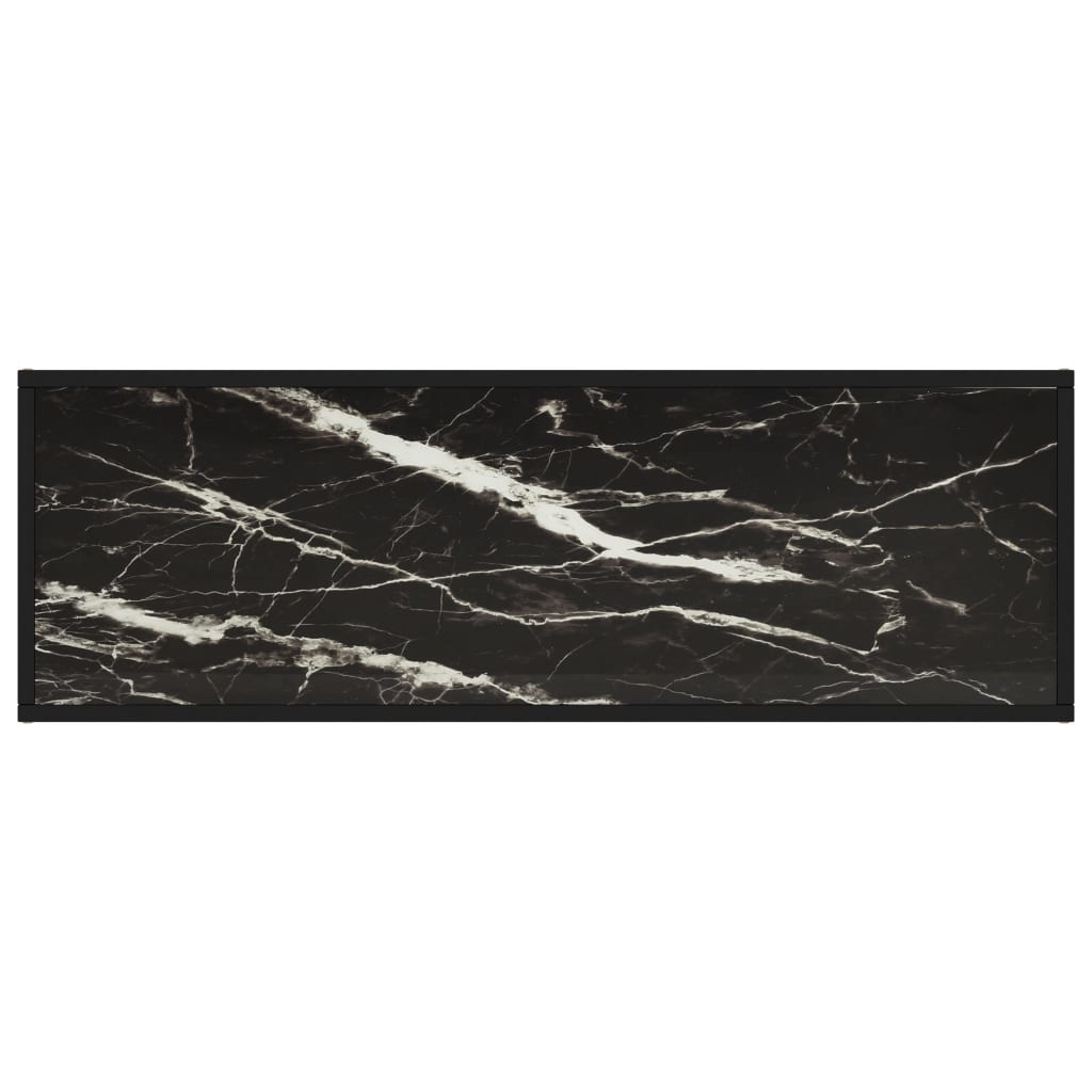 Tv-meubel met zwart marmerglas 120x40x40 cm zwart