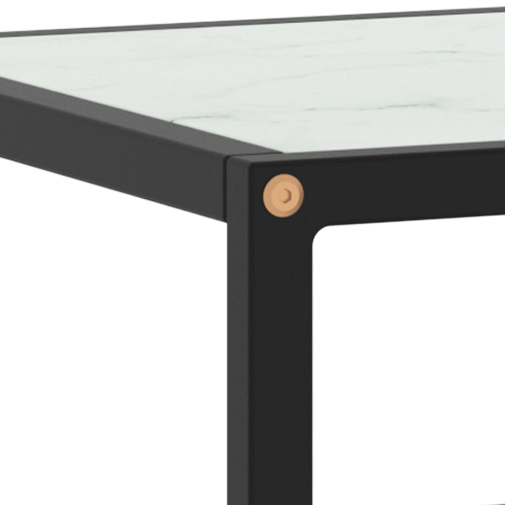 Tv-meubel met wit marmerglas 120x40x40 cm zwart