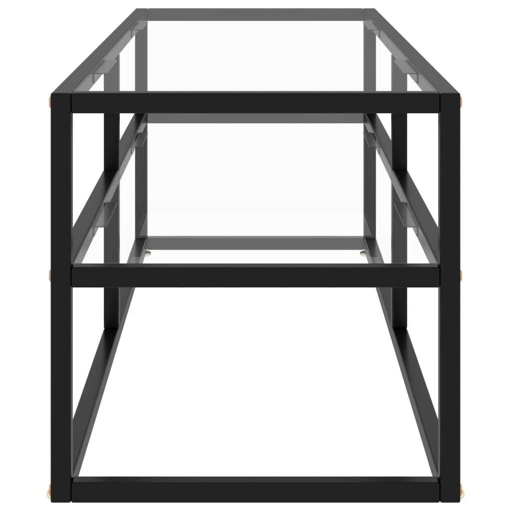 Tv-meubel met gehard glas 120x40x40 cm zwart