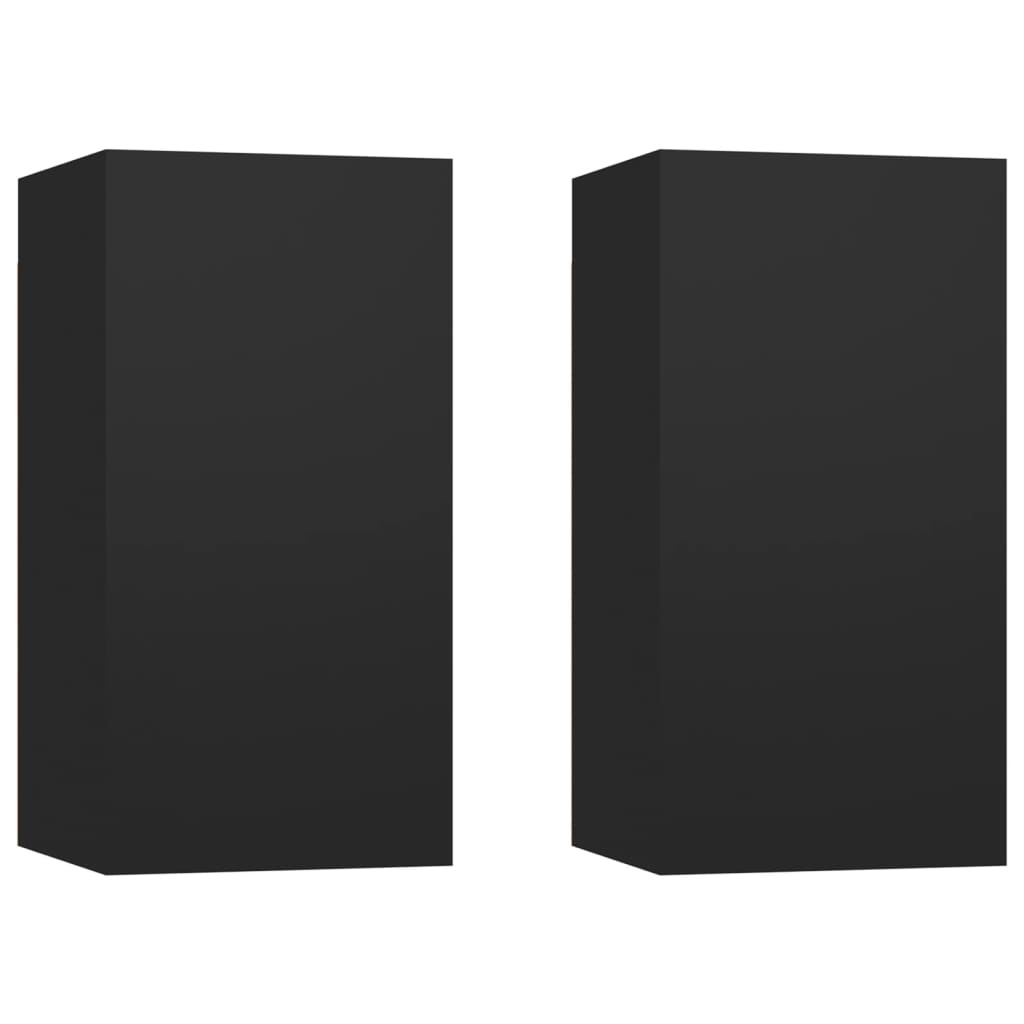 Tv-meubelen 2 st 30,5x30x60 cm spaanplaat zwart