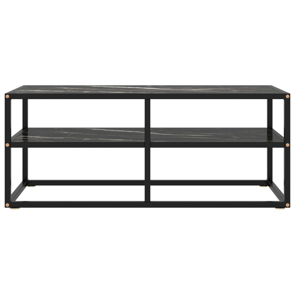 Tv-meubel met zwart marmerglas 100x40x40 cm zwart