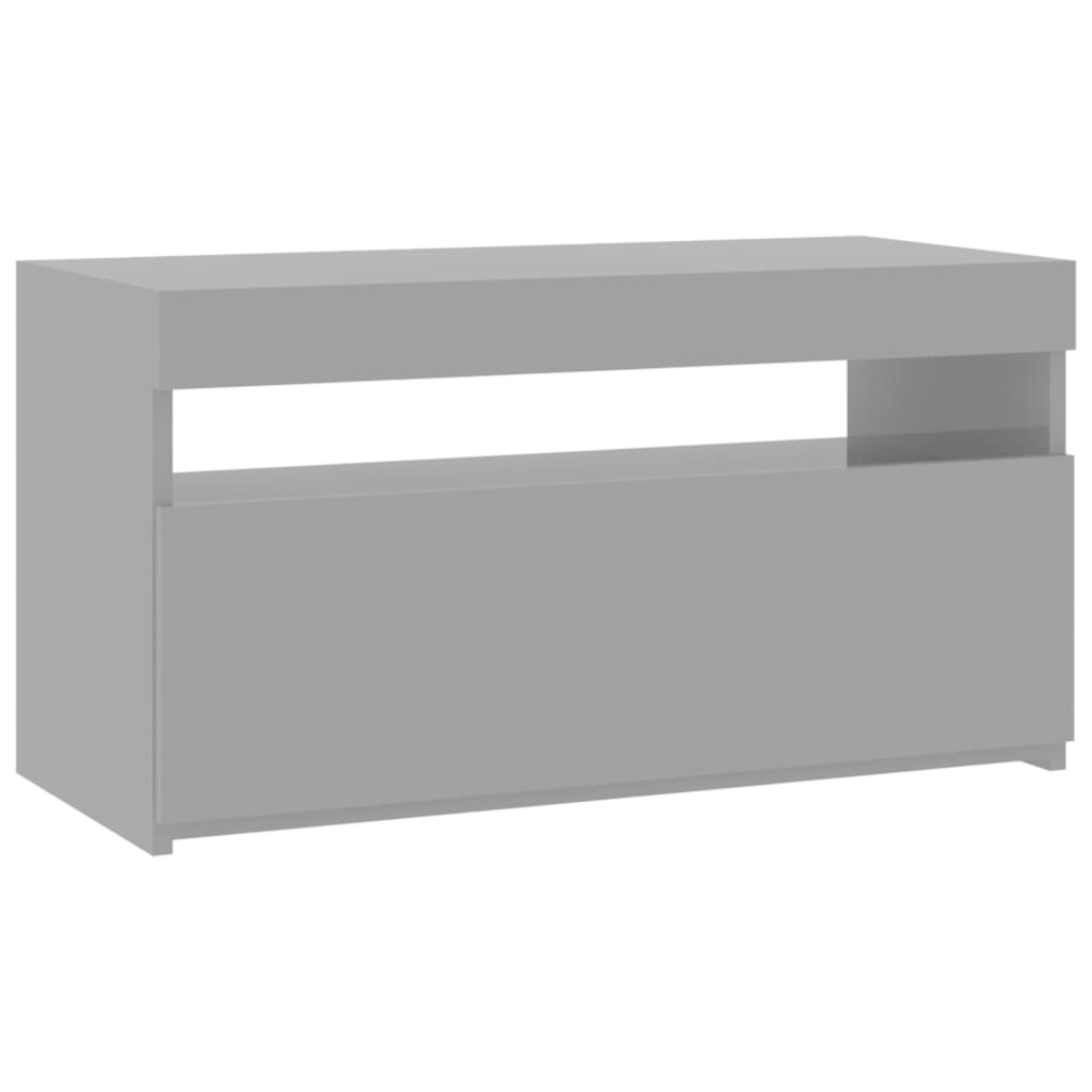 Tv-meubel met LED-verlichting 75x35x40 cm hoogglans grijs