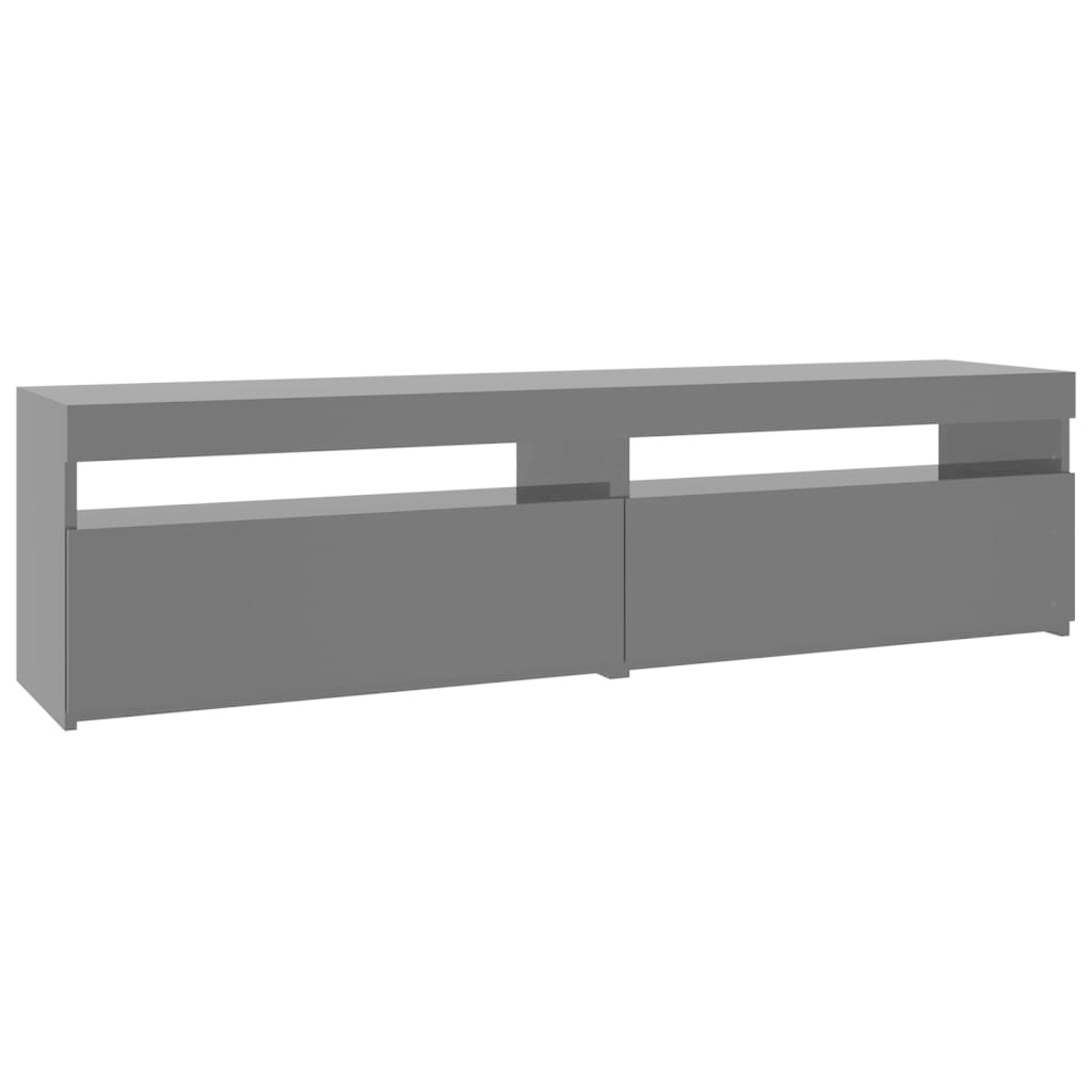 Tv-meubelen 2 st LED-verlichting 75x35x40 cm hoogglans zwart