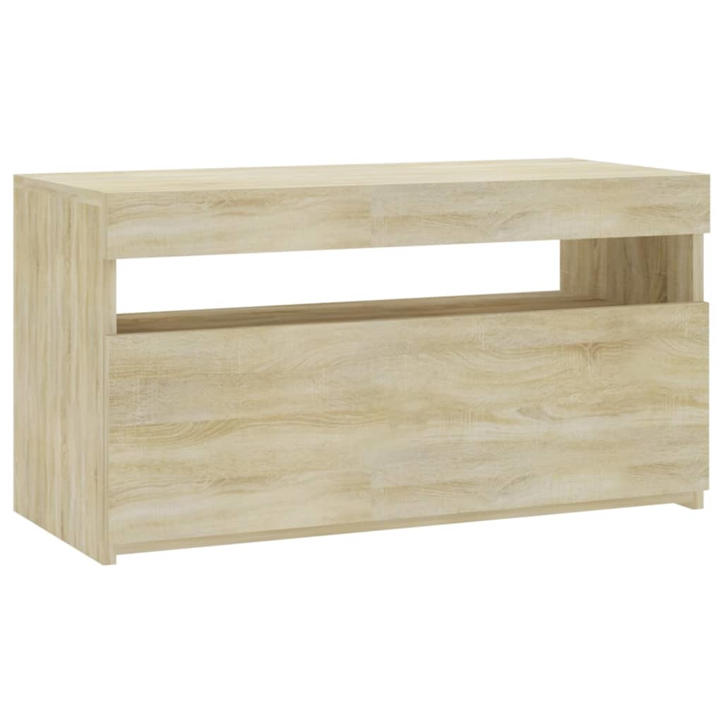 Tv-meubel met LED-verlichting 75x35x40 cm sonoma eikenkleurig