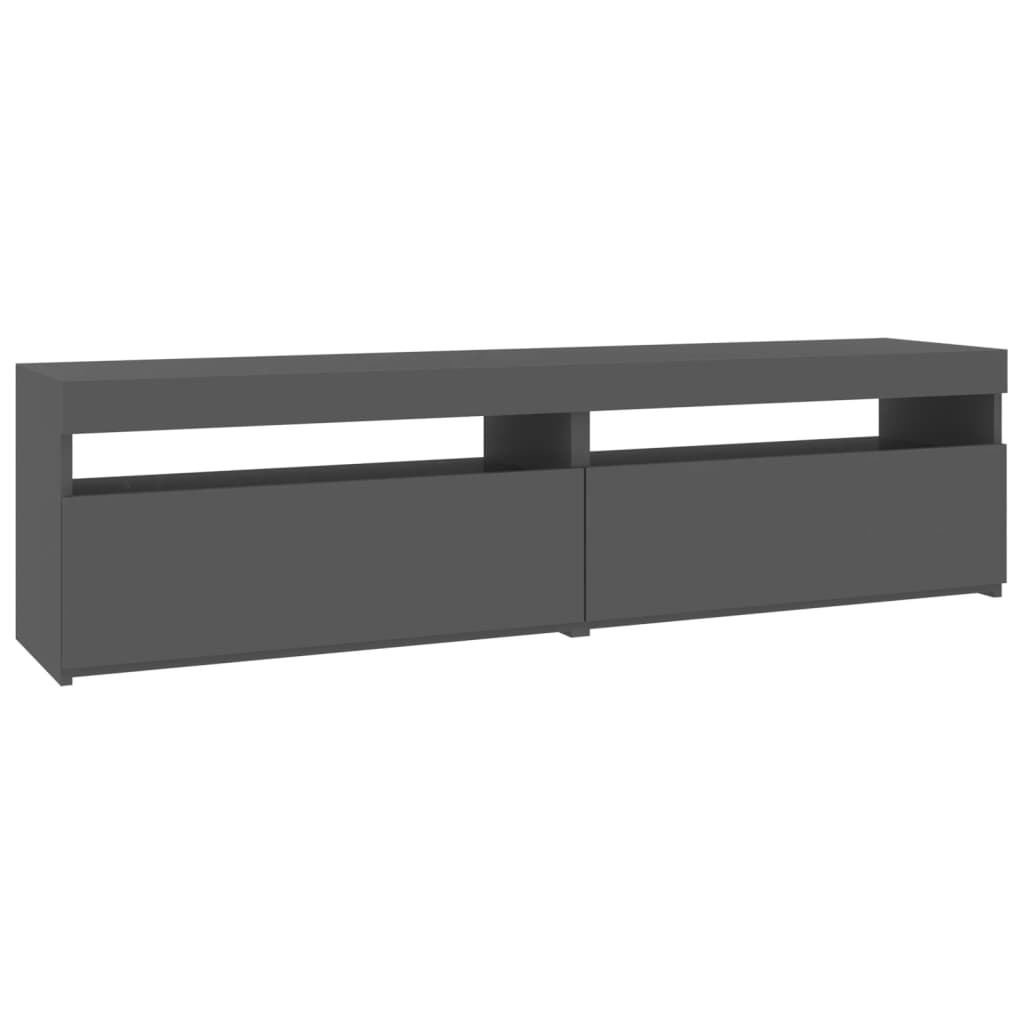 Tv-meubelen 2 st met LED-verlichting 75x35x40 cm grijs