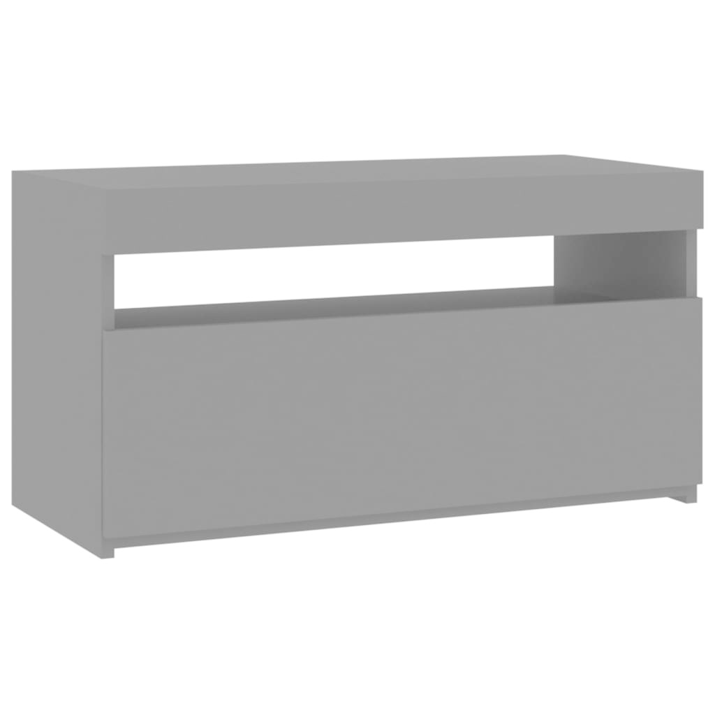Tv-meubel met LED-verlichting 75x35x40 cm grijs