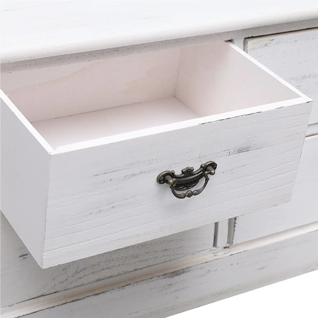 Tv-meubel 108x30x40 cm massief paulowniahout antiekwit