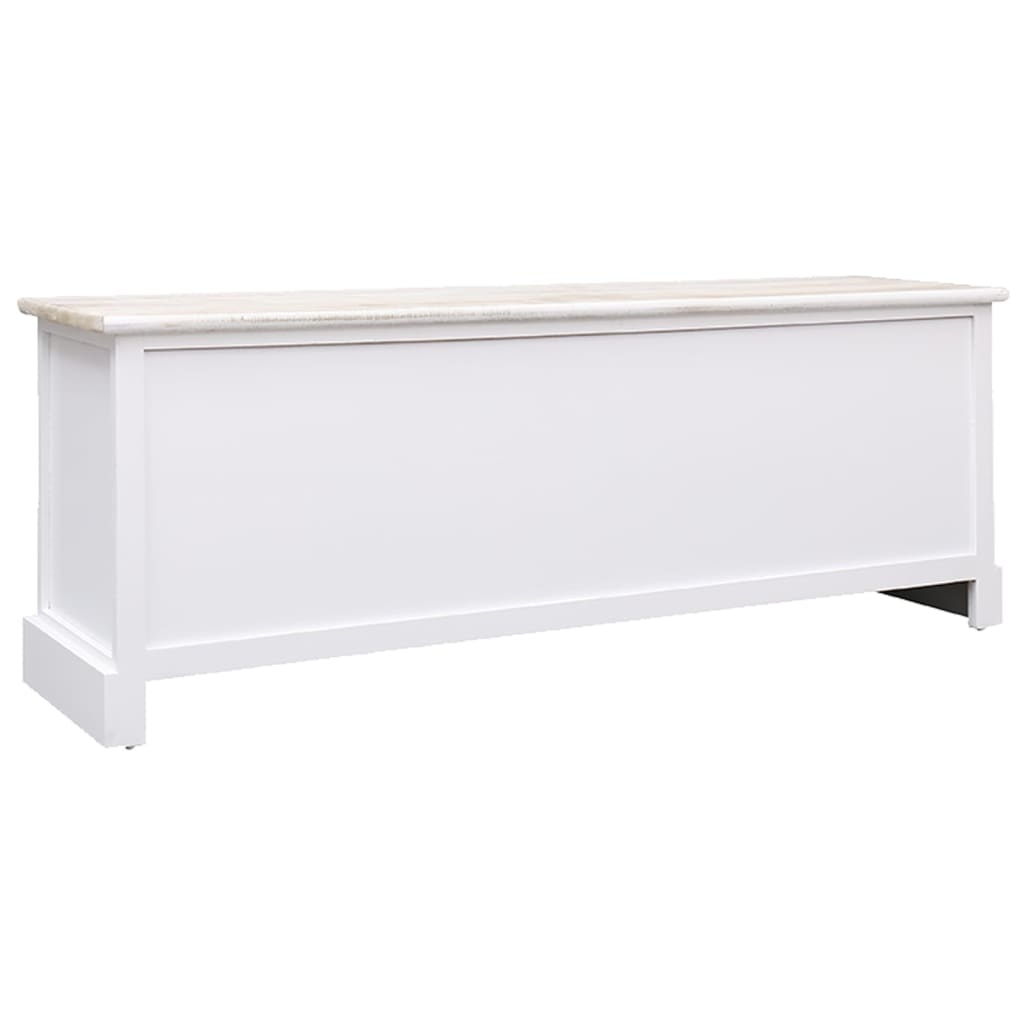Tv-meubel 108x30x40 cm massief paulowniahout wit en lichtbruin