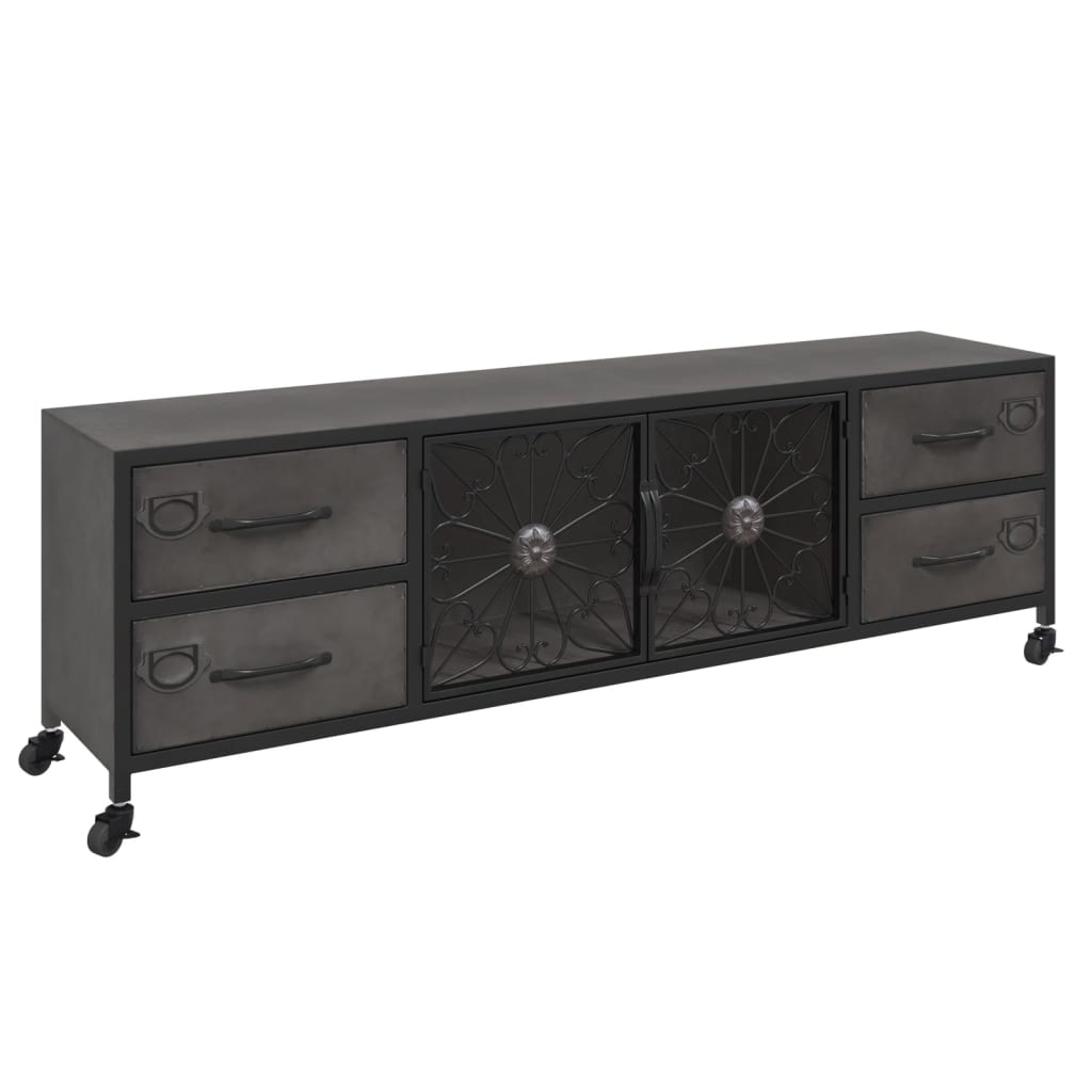Tv-meubel 110x30x40 cm ijzer zilverkleurig