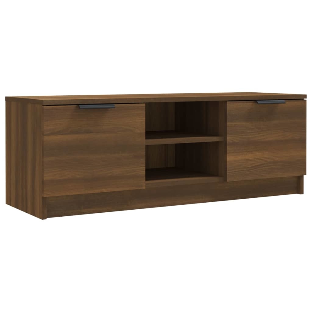 Tv-meubel 102x35x36,5 cm bewerkt hout bruineikenkleurig