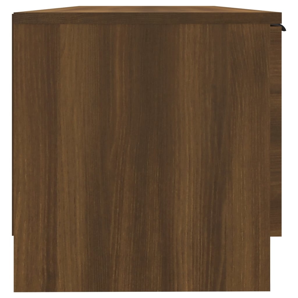 Tv-meubel 102x35x36,5 cm bewerkt hout bruineikenkleurig