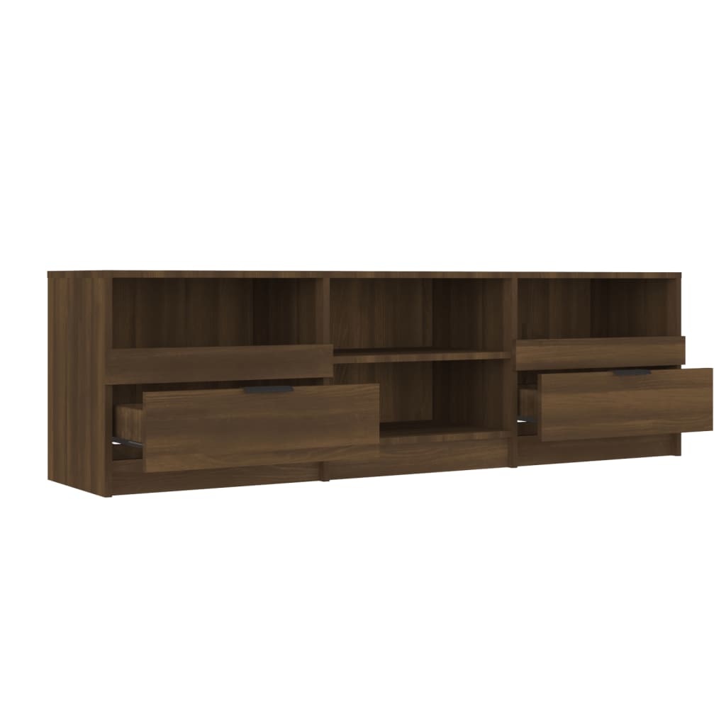 Tv-meubel 150x33,5x45 cm bewerkt hout bruineikenkleurig