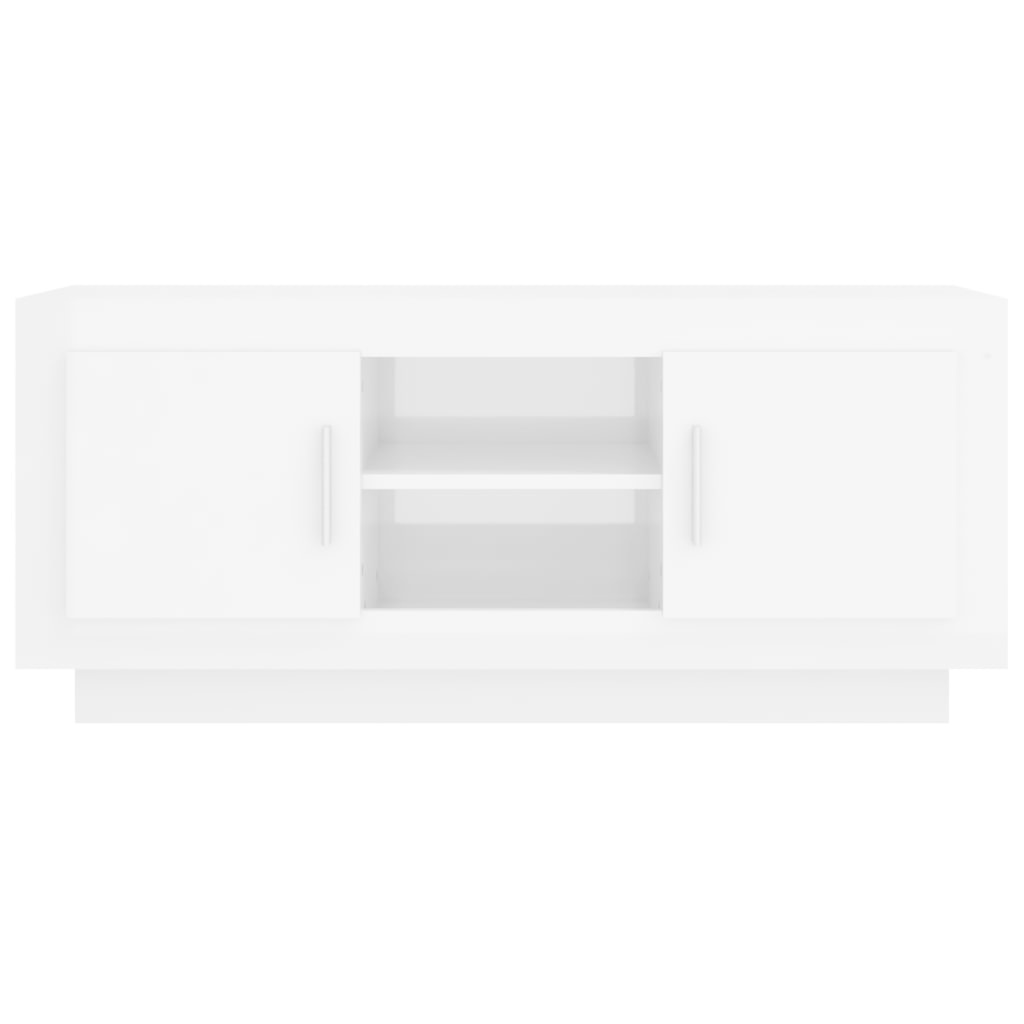 Tv-meubel 102x35x45 cm bewerkt hout hoogglans wit